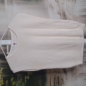 Sweater Bazaar Womens Small white knit sleeveless super soft acrylic sweater